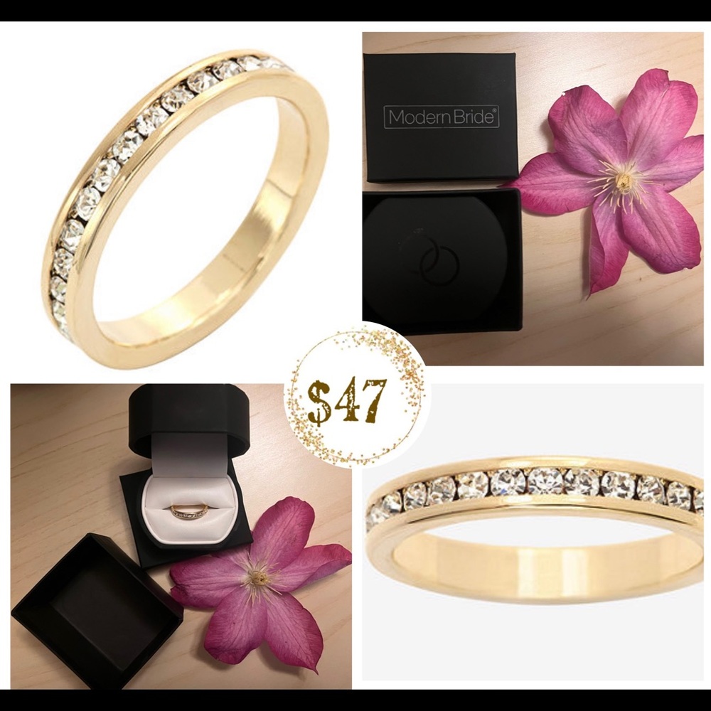 💎50% off Modern bride 14K Gold Over Brass Band